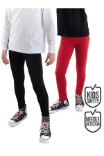 Leggings noirs et rouges pour filles (lot de 2)