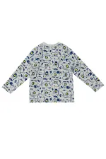 Super Dino Baby Boy Grey Pajama Set