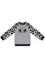 Leopar Peluş Kız Çocuk Sweat