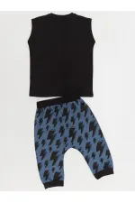 Şimşek Dino Erkek Çocuk T-shirt Kapri Şort Takım