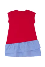 Robe rouge pour fille avec volants de chat