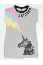 Robe licorne grise pour fille