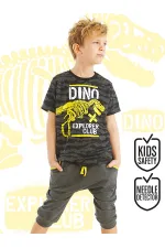 Dino Explorer Erkek Çocuk T-shirt Kapri Şort Takım
