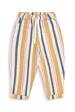 Pantalon unisexe rayé rose moutarde pour enfants