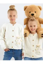 Girl's Knitted Cardigan with Toys