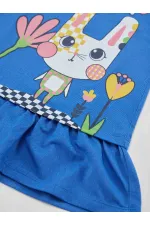 Robe bleue à carreaux pour fille