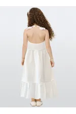 Robe blanche texturée pour fille