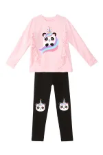 Panda Unicorn Kız Çocuk Tişört Tayt Takım Panda Unicorn Kız Çocuk Tişört Tayt Takım