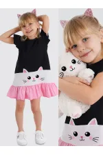 Robe à volants Chat Blanc pour fille