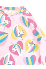 UV Korumalı Unicorn Kız Çocuk Mayo T-shirt