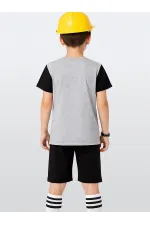 İnşaat Araçları Erkek Çocuk T-shirt Şort Takım