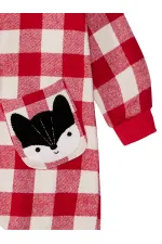 Fox Ekose Kız Çocuk Dokuma Tulum