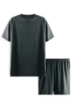 Dinosaur Boy's Grey Pajama Set (Top and Bottom)