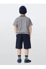 Korsan Erkek Çocuk Çizgili T-shirt Şort Takım