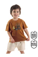 Erkek Bebek Çocuk Müslin Şort T-shirt Takım