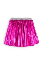 Girl's Dark Pink Metallic Shiny Skirt