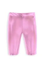 Kız Çocuk Diz Üstü Pembe Parlak Tayt