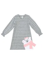 Robe rayée pour fille ours en peluche