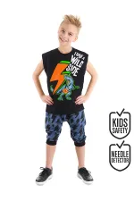 Şimşek Dino Erkek Çocuk T-shirt Kapri Şort Takım