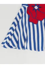 Robe de demoiselle d'honneur rayée à motif coquelicot