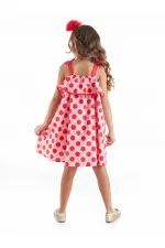 Puantiyeli Fırfırlı Kız Çocuk Elbise