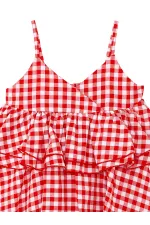 Robe à carreaux rouges pour fille chat de mer