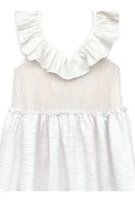 Robe blanche texturée pour fille