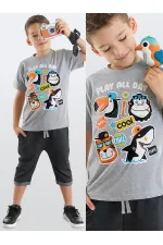 Cool Animals Erkek Çocuk T-shirt Kapri Şort Takım