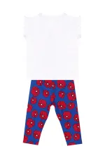 Ensemble t-shirt et legging pour fille à motif coquelicot rouge