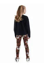 Leopar Kız Çocuk Tayt Takım Tişört