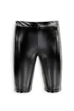 Leggings noirs brillants montants jusqu'aux genoux pour filles