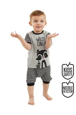 Rakun Erkek Bebek T-shirt Kapri Şort Takım