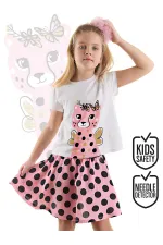 Çita Kız Çocuk T-shirt Pembe Etek Takım