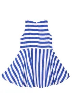 Robe de demoiselle d'honneur rayée à motif coquelicot