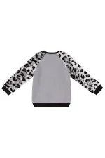 Leopar Peluş Kız Çocuk Sweat