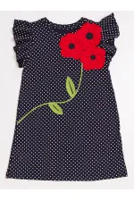 Robe à pois pour fille avec fleurs