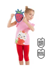 Çilek Kız Çocuk T-shirt Tayt Takım