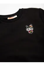 Sweat-shirt noir pour fille coccinelle