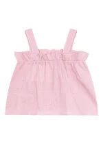 Baby Girl Pink Muslin Blouse and Shorts Set