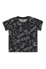 Araba Erkek Bebek Siyah T-Shirt Kapri Şort Takım