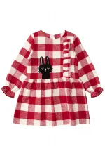 Black Rabbit Plaid Girl's Dress