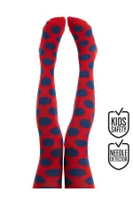 Puanlı Kız Çocuk Kırmızı Dantelli Çorap