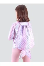 Mermaid Girl Pink Backpack Beach Bag