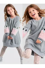 Plush Sleeved Girl's Dress