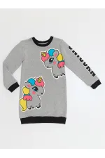 Robe sweat-shirt grise licorne pour fille