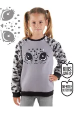 Leopar Peluş Kız Çocuk Sweat