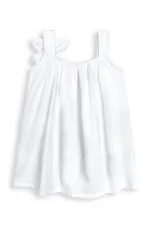 Robe blanche à manches fleuries pour fille