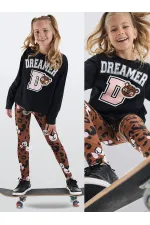 Leopar Kız Çocuk Tayt Takım Tişört