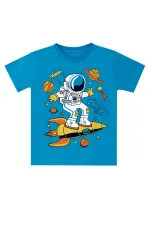 Astronot Erkek Çocuk T-shirt Kapri Şort Takım