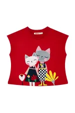 Ensemble T-shirt et jupe tutu en tulle « Meilleurs chats amis » pour fille